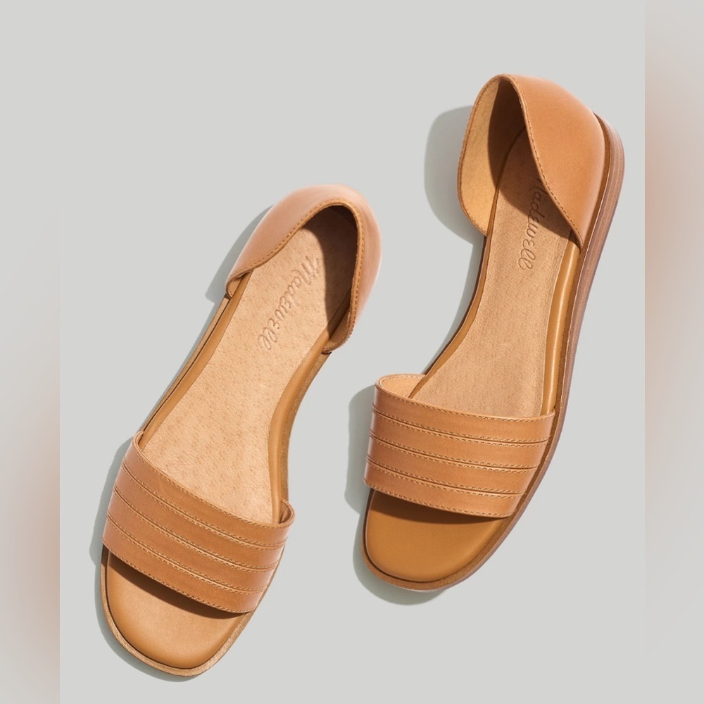 Madewell The Nelda d'Orsay Flat in desert camel tan nude leather sandal 6 six - Picture 2 of 11